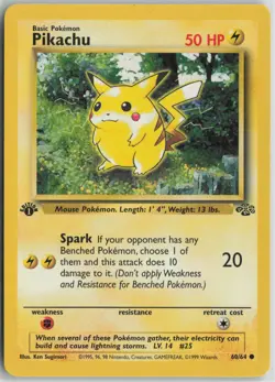 Pikachu 60/64 Common Jungle Pokemon 1st Edition Near Mint - Image 1