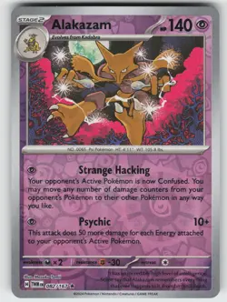 Alakazam Reverse Holo Rare SV06: Twilight Masquerade 082/167 Pokemon - Image 1