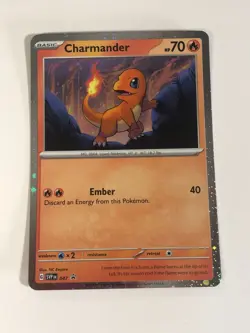 Pokemon TCG Promo SVP 047 Holographic Cosmos Charmander w Swirl Near Mint - Image 1
