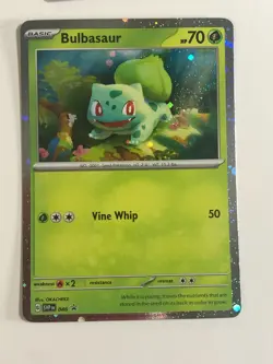 Pokemon TCG Promo SVP 046 Holographic Cosmos Bulbasaur w Swirl Near Mint - Image 1