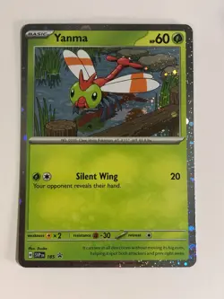 Pokemon TCG SVP 185 Cosmos Holographic Yanma w Swirl Near Mint - Image 1
