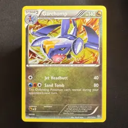 Garchomp - 91/124 - Dragons Exalted - Pokemon - Rare Holo - Damaged - Image 1