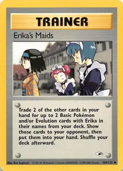 Erika's Maids 109/132 Uncommon Gym Heroes Pokemon Unlimited Moderately Played - Image 1