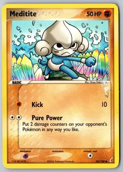 Pokemon: Meditite Common Crystal Guardians 56/100 MP - Image 1
