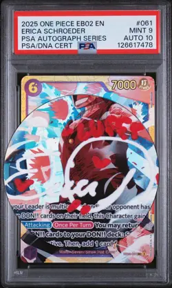 PSA AUTO 10 CARD 9 MONKEY D LUFFY ONE PIECE EB02-061 SPECIAL RARE #61 AUTOGRAPH - Image 1
