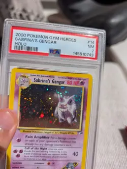 SABRINA'S GENGAR 2000 POKEMON GYM HEROES HOLO #14/132 PSA 7 SWIRL! - Image 2