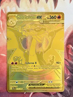MEGA Charizard X EX 130/094 GOLD Phantasmal Flames Pokemon Card NM - MINT 👀 - Image 3