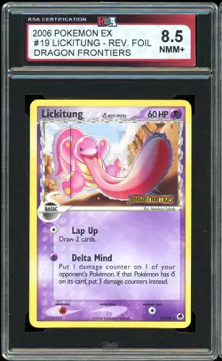 2006 Pokemon Dragon Frontiers #19 Lickitung Reverse Holo KSA 8.5 NMM+ - Image 1