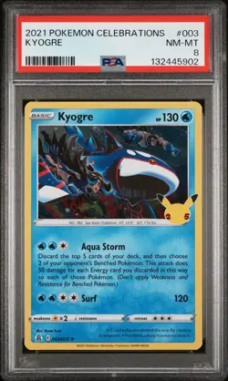 Kyogre 003 Celebrations Pokemon PSA 8 - Image 1