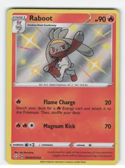 Raboot SV016/SV122 Shiny Rare Shining Fates Shiny Vault Pokemon Holo Near Mint - Image 1