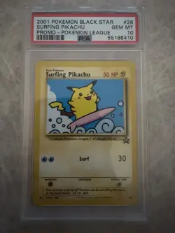 Pokemon Co. 2001 Wotc Promo Surfing Pikachu #28/53 PSA 10 English Regular - Image 1