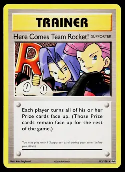 Here Comes Team Rocket! 113/108 Secret Rare Evolutions Pokemon Lightly Played - Image 1