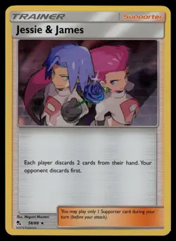 Jessie & James 58/68 Holo Rare Hidden Fates Pokemon Lightly Played - Image 1