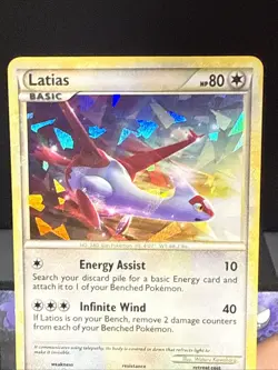 Pokemon Card Latias HGSS10 Black Star Holo Promo Cracked Ice Played - Image 2