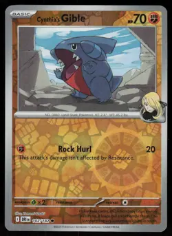 Cynthia's Gible 102/182 Common Destined Rivals Pokemon Reverse Holo Near Mint - Image 1