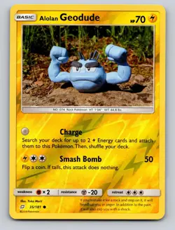 Alolan Geodude 35/181 Common Team Up Pokemon Reverse Holo NM - Image 1
