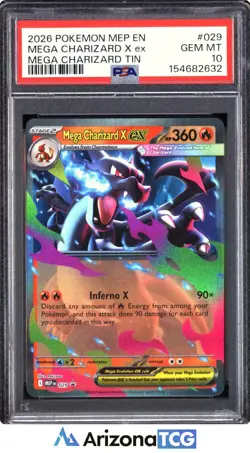 Pokemon 2026 Mega Charizard X ex 029 Mega Charizard Tin GEM MINT PSA 10 - Image 1