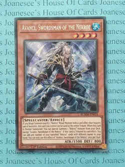 BLMM-EN024 Avance, Swordsman of the Nekroz Secret Rare Yu-Gi-Oh Card 1st New - Image 1