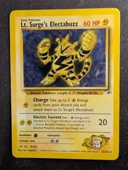 Lt. Surge's Electabuzz - 27/132 Rare Unlimited - Gym Heroes (Pokemon) MP #1 - Image 1