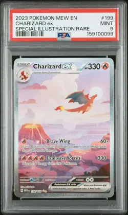 2023 POKEMON MEW EN-151 SPECIAL ILLUSTRATION RARE #199 CHARIZARD EX PSA 9 - Image 1