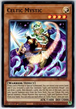 Celtic Mystic CORI-EN003 Super Rare Yu-Gi-Oh 1st Edition Near Mint - Image 1