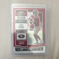 Panini 2023 Contenders Optic Brock Purdy Season Ticket Red Prizm #49 /175 - Image 1