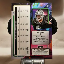 2024 Topps Cosmic Chrome - Rookies Brock Bowers #149 Refractor (RC Raiders HH117 - Image 2