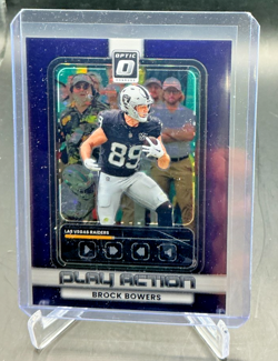 2025 Donruss Optic Play Action BROCK BOWERS Purple Stars 02/25 #7 Raiders - Image 1