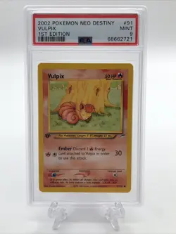 Pokemon Vulpix Neo Destiny 1st Edition PSA 9 Graded Trading Card - Image 1
