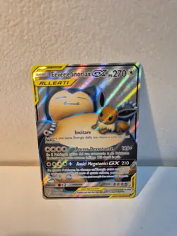 Eevee & Snorlax GX 171/181 Team Up Full Art Ultra Rare Holo Pokemon Card NM - Image 1