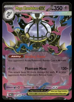 Pokemon Cards Mega Chandelure ex 038/084 Holo Pitch Black Double Rare NM *2 - Image 1