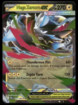 Pokemon Cards Mega Zeraora ex 027/084 Holo Pitch Black Double Rare NM - Image 1