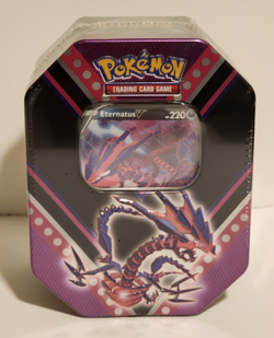 Pokemon Eternatus V Powers Tin Trading Card Game 4 Booster Packs Set NEW SEALED - Image 1
