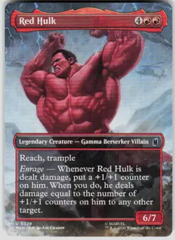 Red Hulk Borderless 329 Marvel Super Heroes Magic the Gathering - Image 1