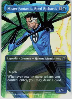Mister Fantastic Reed Richards Borderless Foil 320 Marvel Super Heroes MTG - Image 1