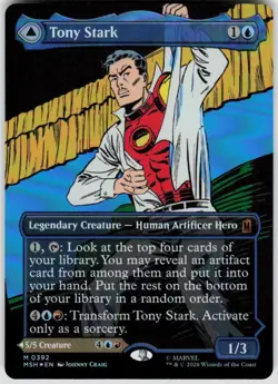 Tony Stark Borderless Foil 392 Marvel Super Heroes Magic the Gathering - Image 1