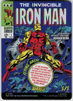 Tony Stark Borderless Foil 392 Marvel Super Heroes Magic the Gathering - Image 2