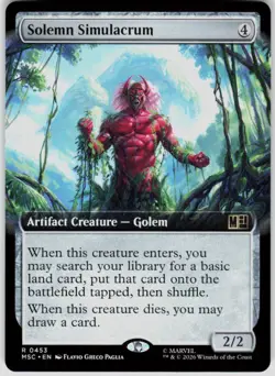 Solemn Simulacrum Extended Art 453 Marvel Super Heroes Magic the Gathering - Image 1