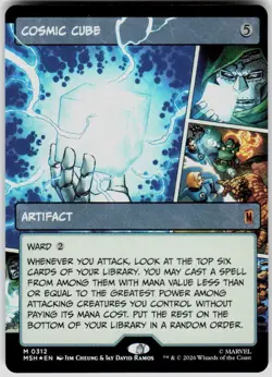 Cosmic Cube Borderless Foil 312 Marvel Super Heroes Magic the Gathering - Image 1
