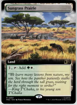 Sungrass Prairie Extended Art 497 Marvel Super Heroes Magic the Gathering - Image 1