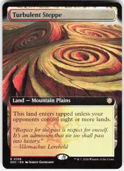 Turbulent Steppe Extended Art 106 Secrets of Strixhaven Magic the Gathering - Image 1