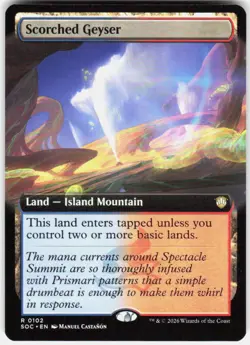 Scorched Geyser Extended Art 102 Secrets of Strixhaven Magic the Gathering - Image 1