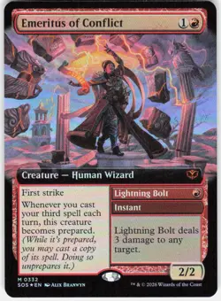 Emeritus of Conflict Extended Art Foil 332 Secrets of Strixhaven MTG - Image 1