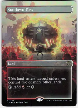 Sundown Pass Borderless Foil 305 Secrets of Strixhaven Magic the Gathering - Image 1