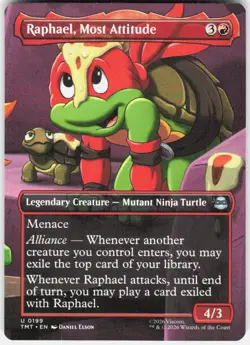 Raphael Most Attitude Borderless 199 TMNT Magic the Gathering - Image 1