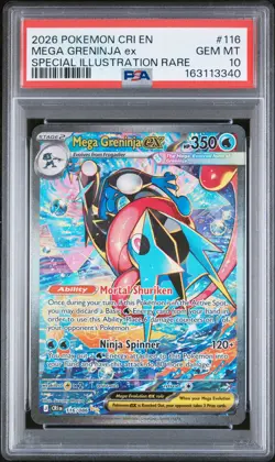 2026 POKEMON CRI EN-CHAOS RISING #116 MEGA GRENINJA EX PSA 10 - Image 1