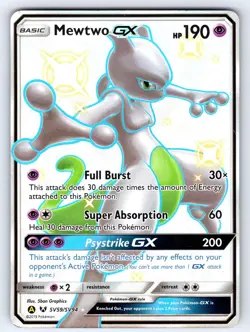 Mewtwo GX SV59/SV94 Shiny GX Rare Hidden Fates Shiny Vault Pokemon Holo MP - Image 1