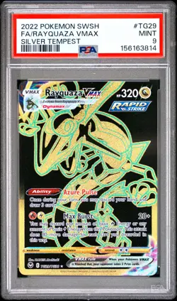 2022 POKEMON SWORD & SHIELD SILVER TEMPEST #TG29 FULL ART/RAYQUAZA VMAX PSA 9 - Image 1