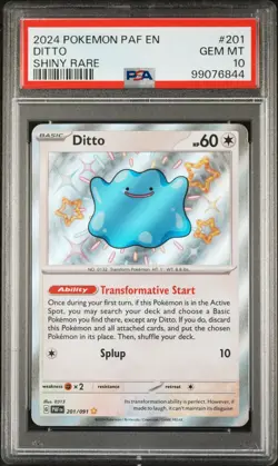 2024 POKEMON PAF EN-PALDEAN FATES SHINY RARE #201 DITTO PSA 10 - Image 1