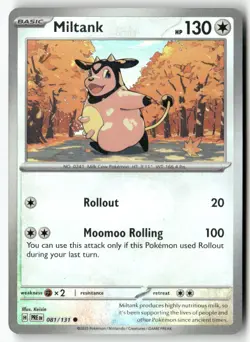 Miltank (Master Ball Pattern) 081/131 Prismatic Evolutions Pokemon Holo NM - Image 1